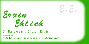 ervin ehlich business card